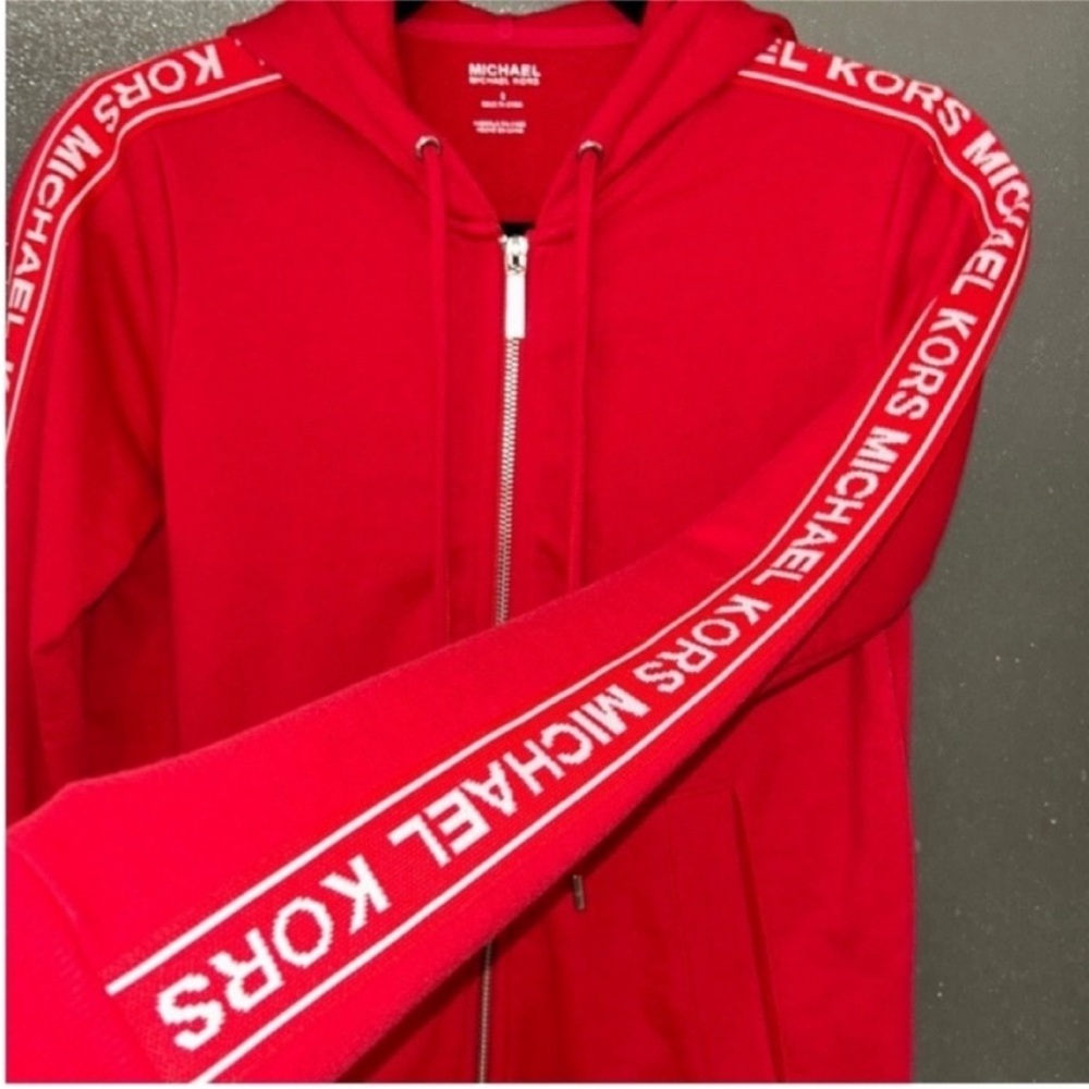 ❤️‍🔥FIRM PRICE❤️‍🔥NWOT MICHAEL KORS Logo Tape Stretch Jacket - Picture 7 of 14